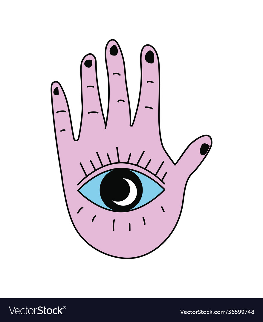 Hand with eye Royalty Free Vector Image - VectorStock