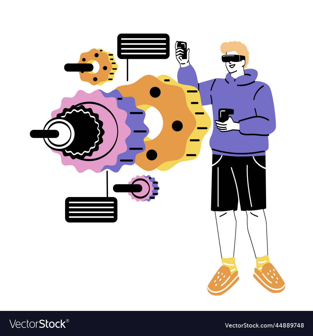 Interactive learning concept vector image Interactive learning concept