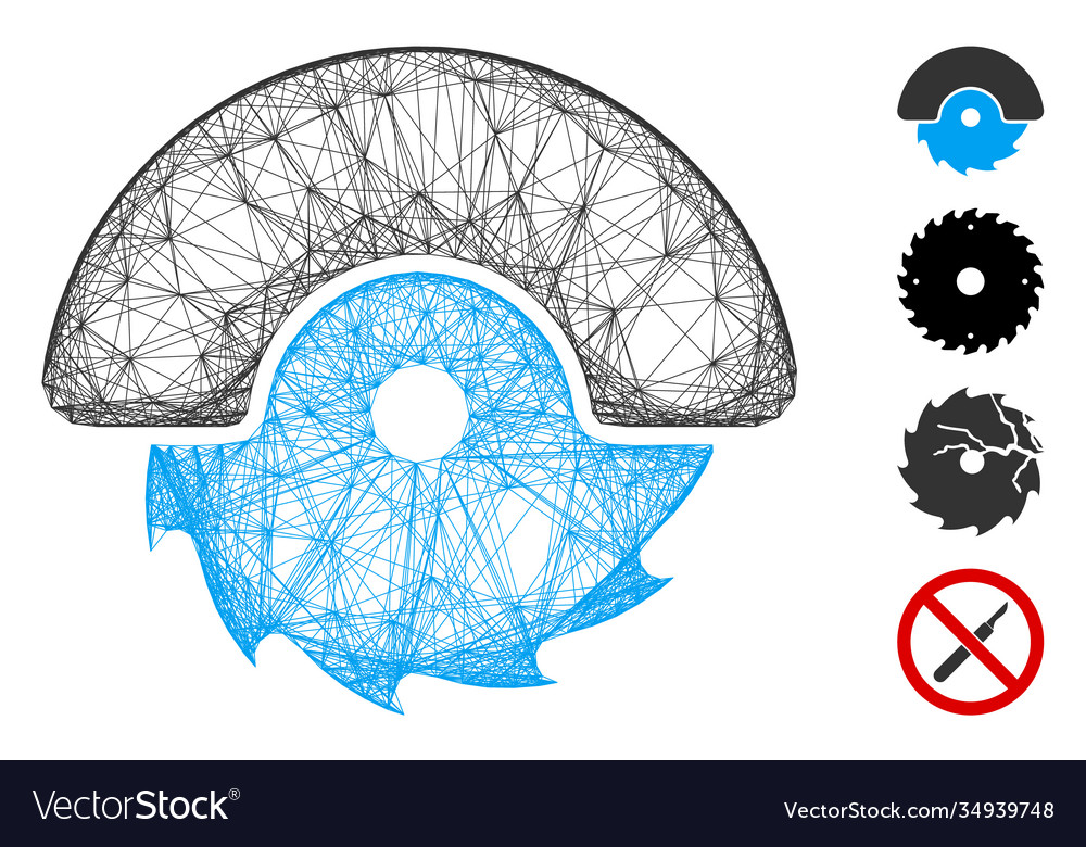 Linear circular cutter mesh vector image Linear circular cutter mesh