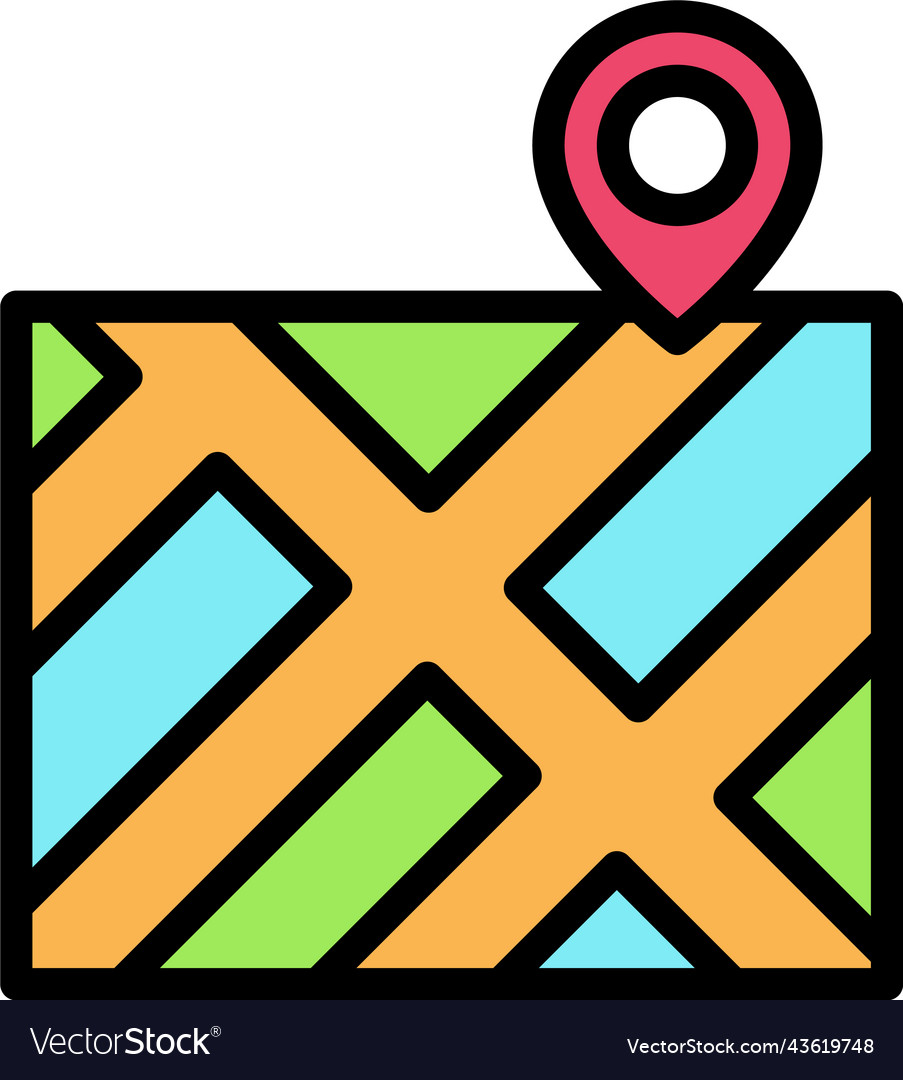 Map and pin icon location navigation