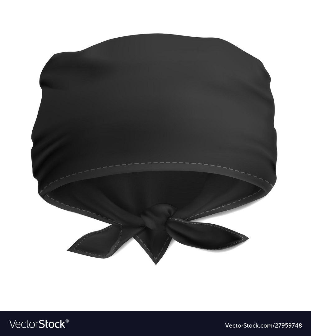 Mock Up Black Bandana Buff For Head Royalty Free Vector