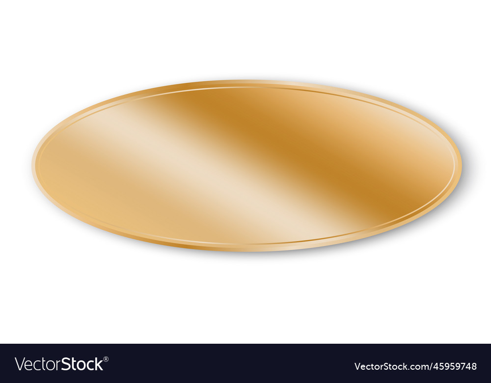 Oval gold plates for web background design Vector Image
