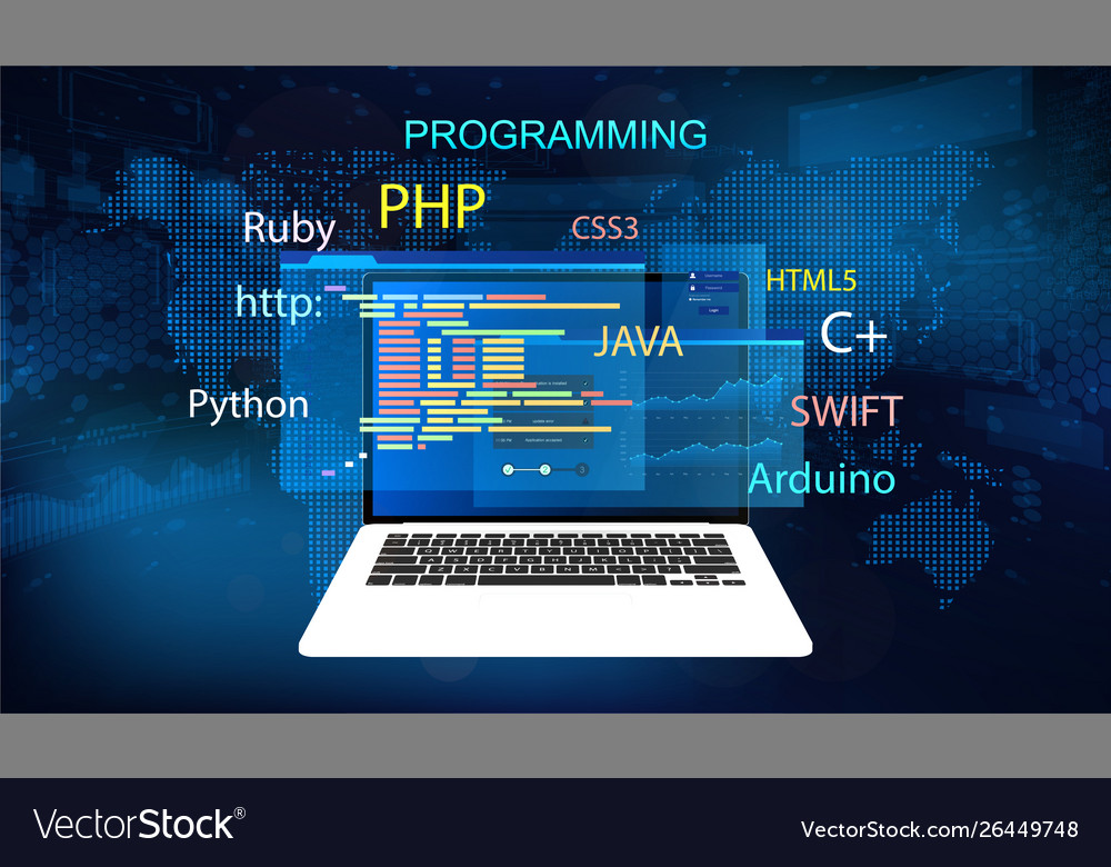 Programming concept banner Royalty Free Vector Image