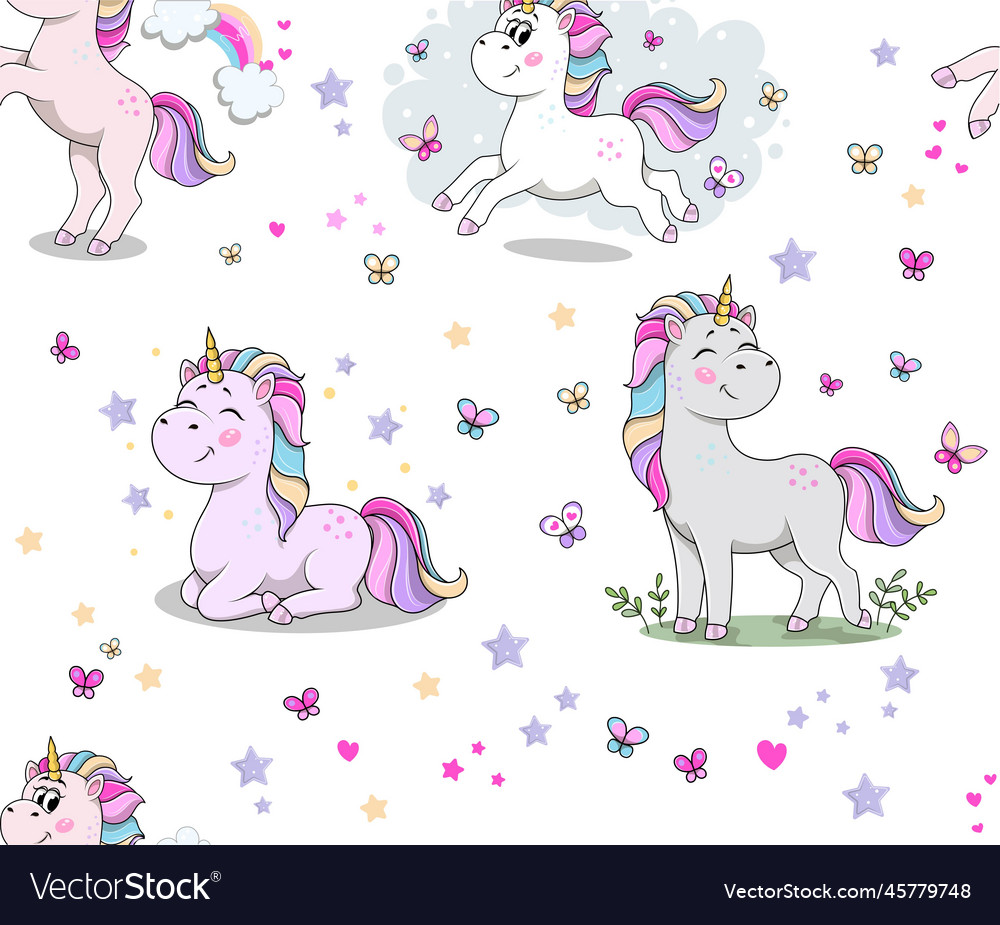 Rainbow Unicorn Seamless Pattern