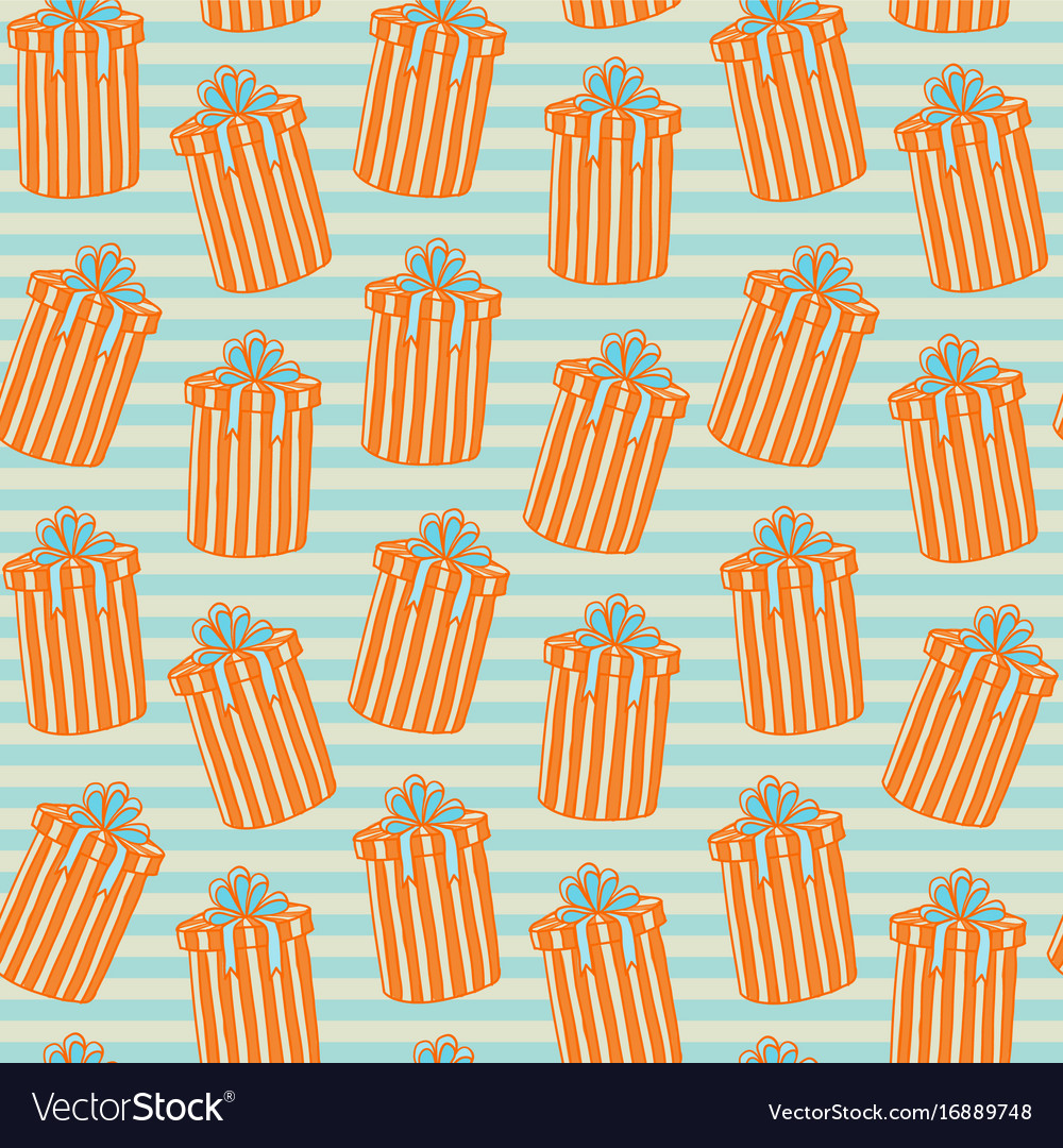 Seamless pattern with gift boxes in the lines
