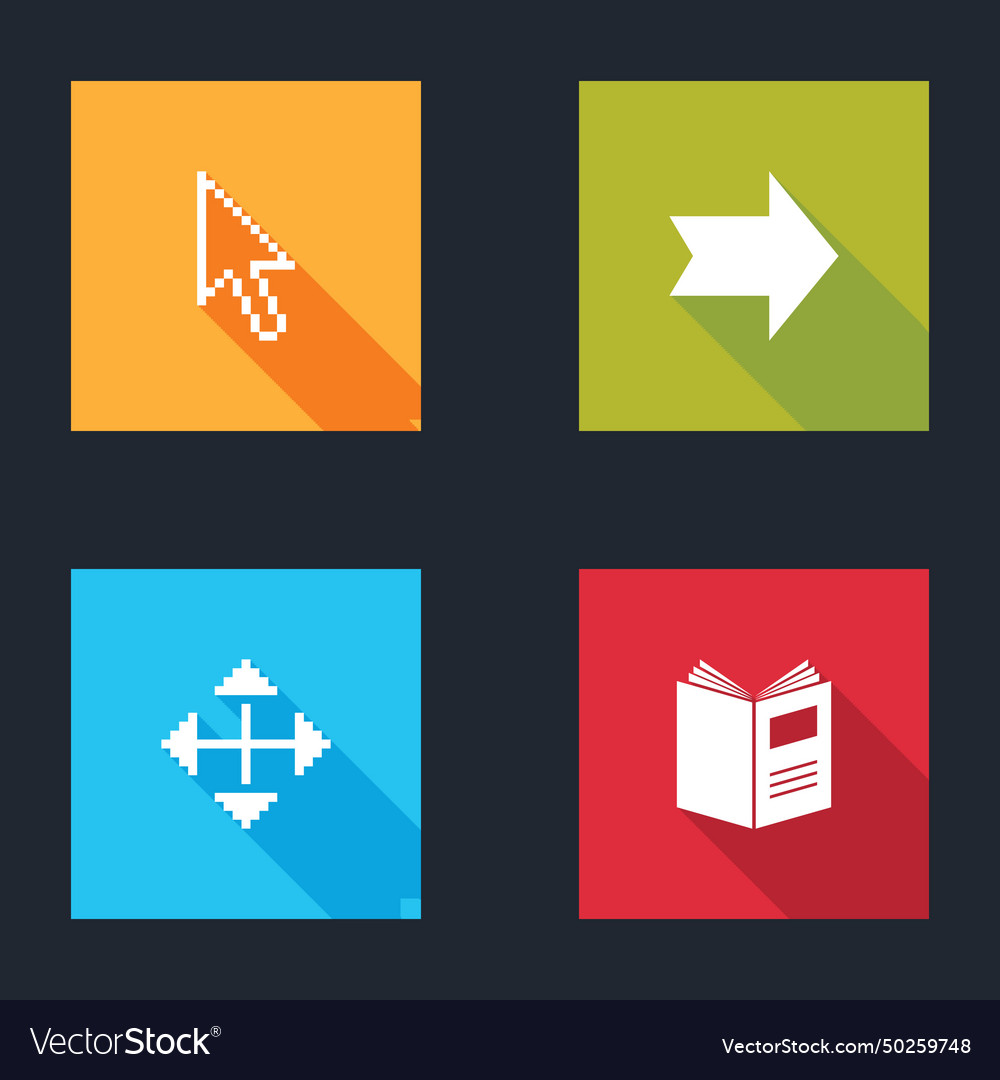 Set pixel arrow cursor arrows in four vector image Set pixel arrow cursor arrows in four