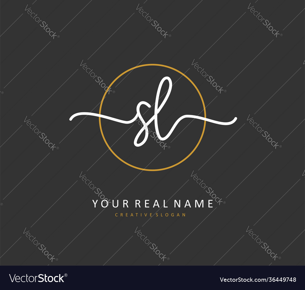 Sl initial letter handwriting and signature logo Vector Image