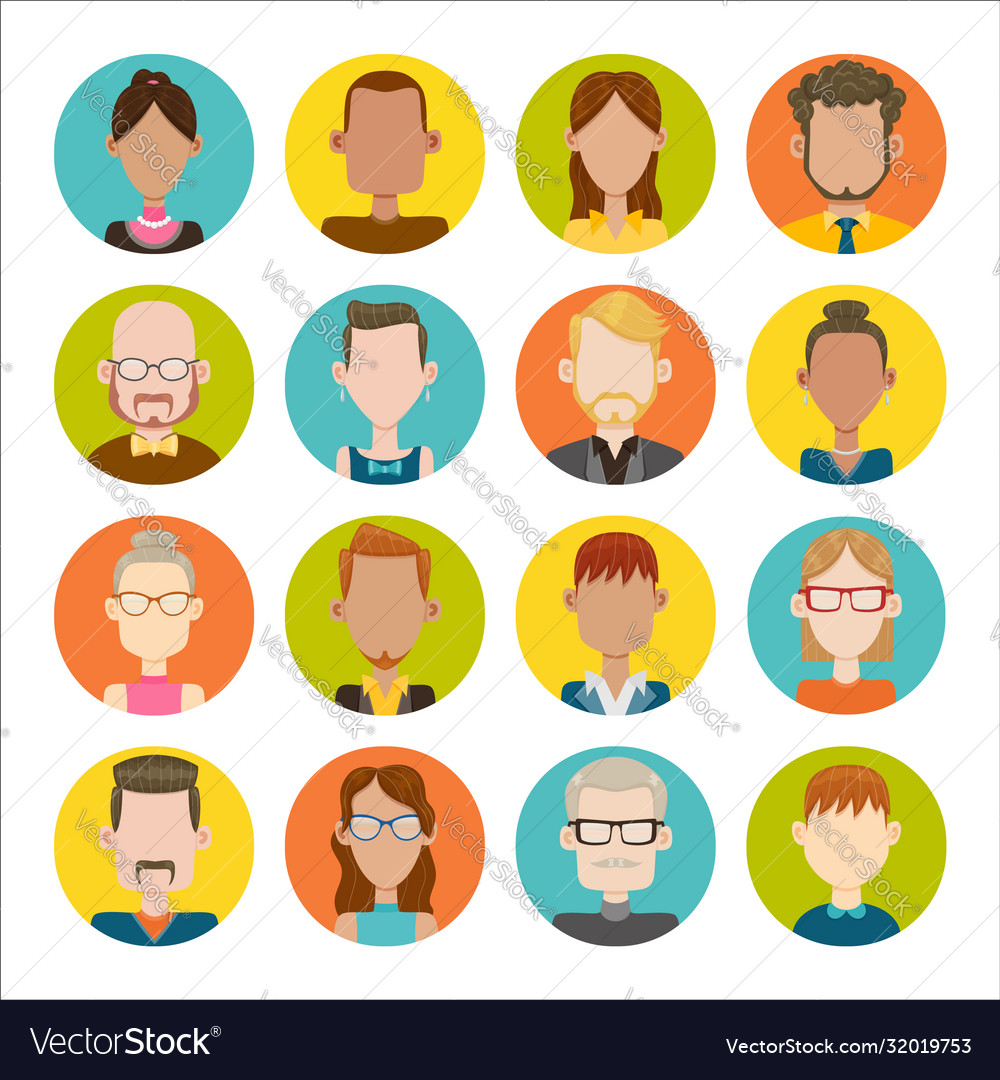 Shape skin. Flat Design illustration hair profile. People different illustration hair\. Flat Design illustration hair. Eco Round avatar.