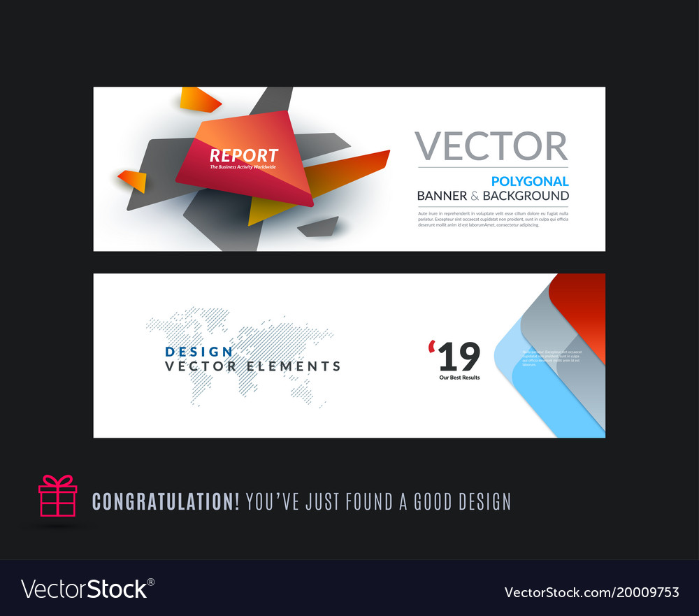 Abstract set of modern horizontal website