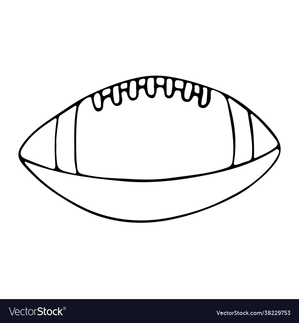 American Football Ball Hand Drawn Sketch Vector Image