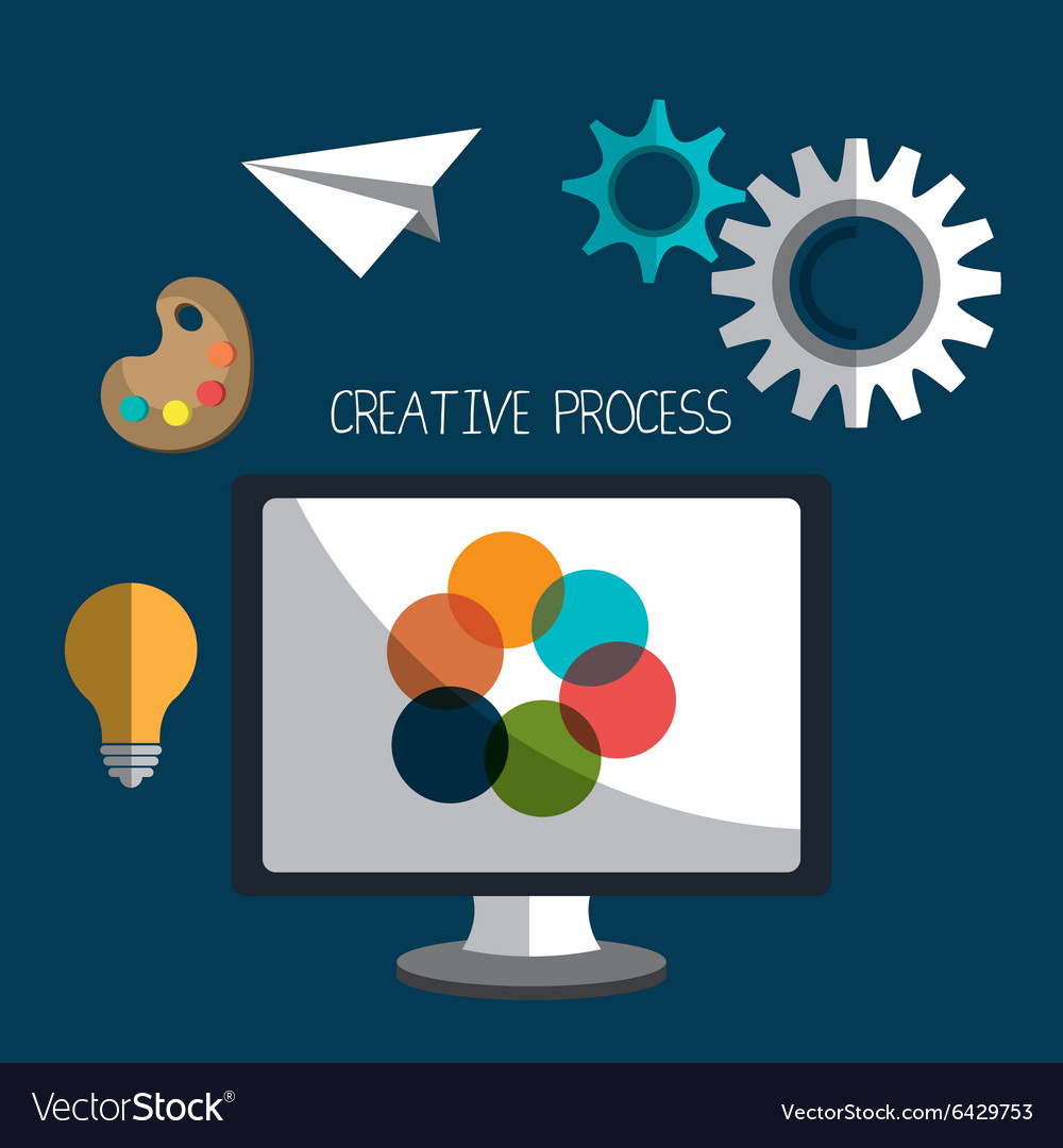 Creative process design with colorful icons