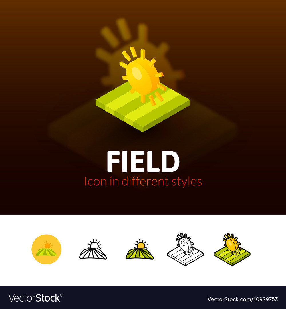 Field icon in different style Royalty Free Vector Image