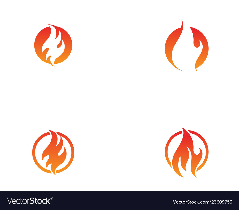 Fire flame logo template icon oil gas and energy Vector Image