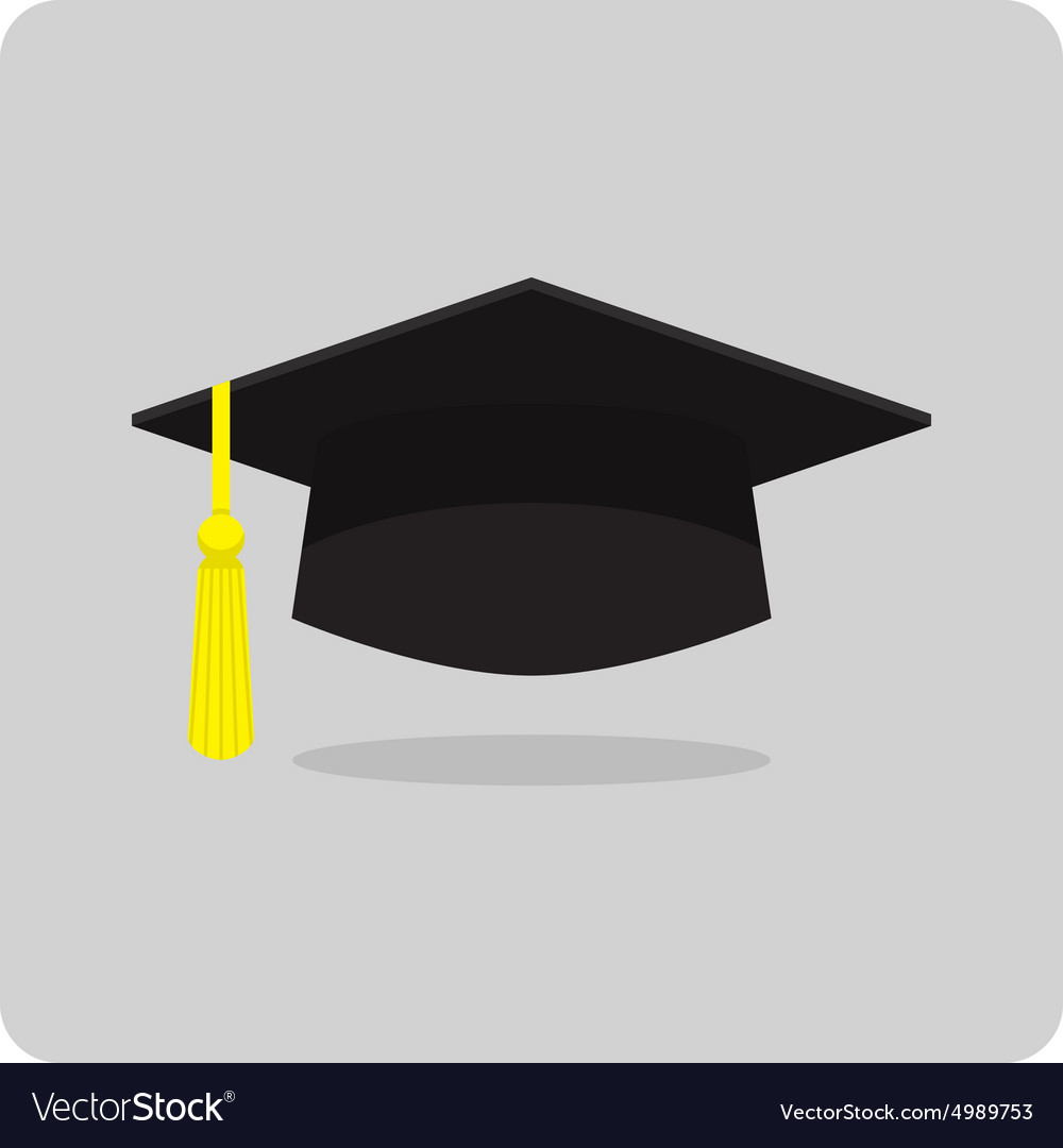 Download Flat icon graduation cap Royalty Free Vector Image