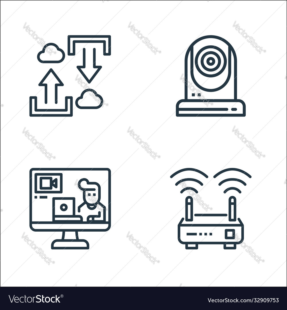 Home line icons linear set quality