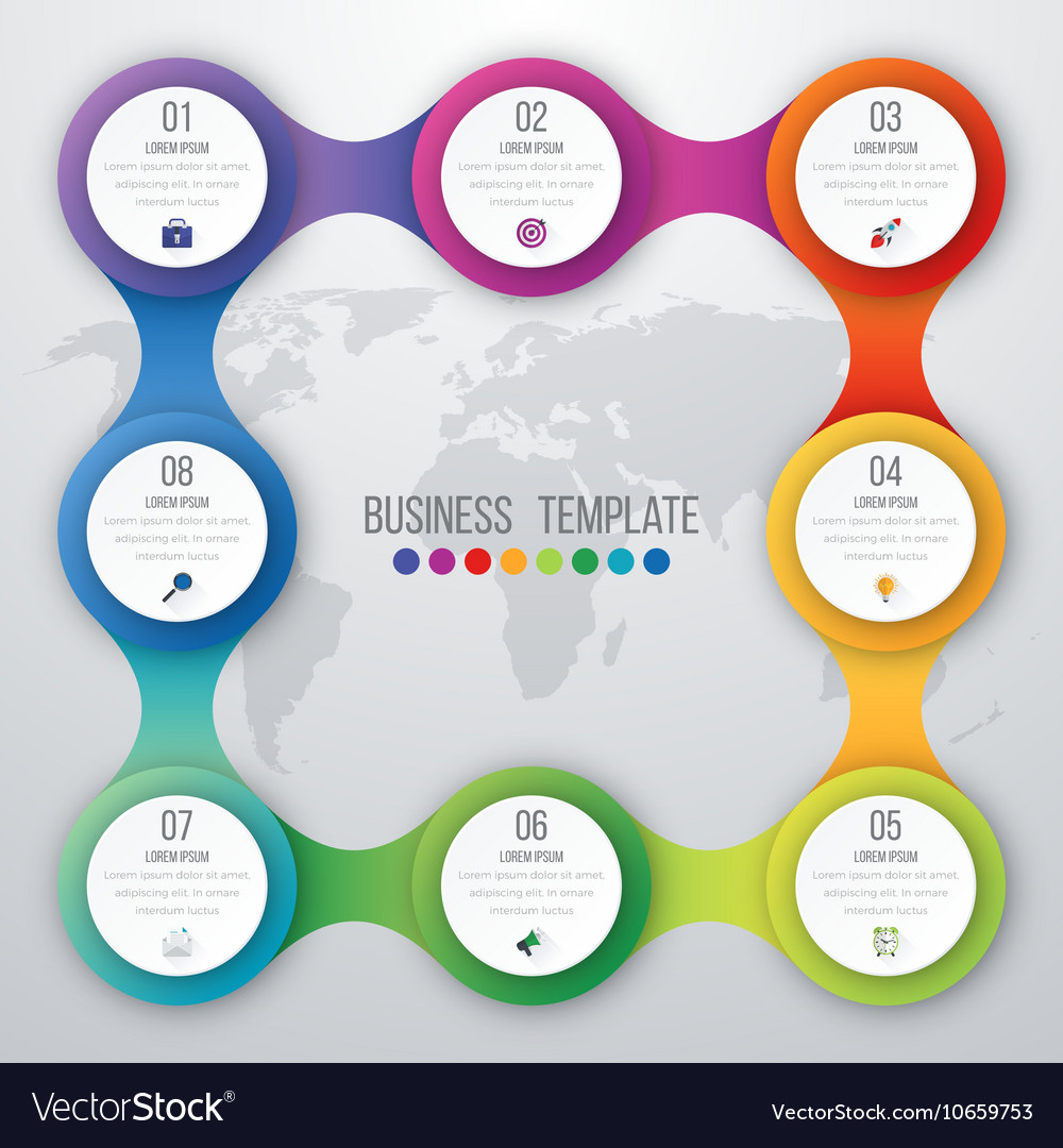 Infographics eight options Royalty Free Vector Image