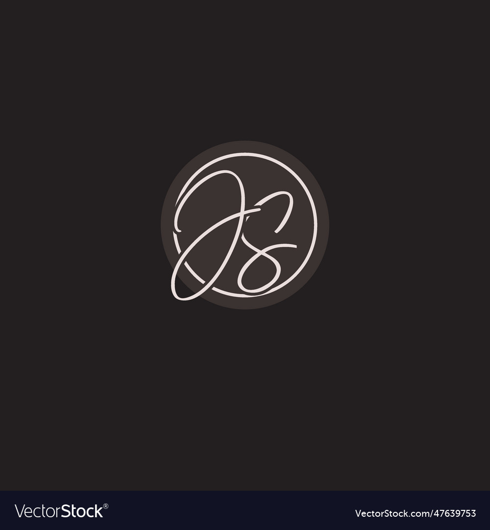 Initials js logo monogram with simple circle line