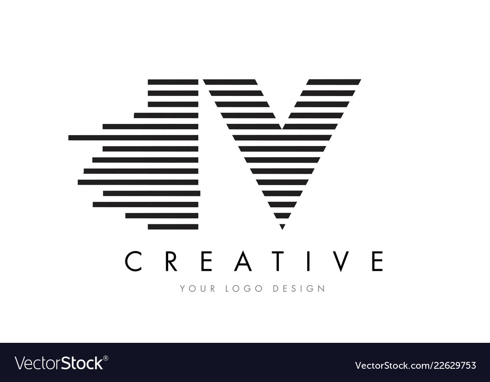 Iv i v zebra logo design mit schwarz