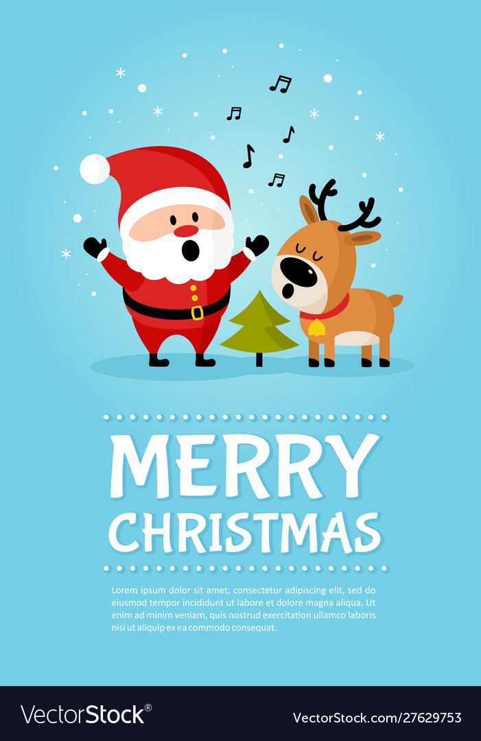 Merry Christmas Santa & Deer
