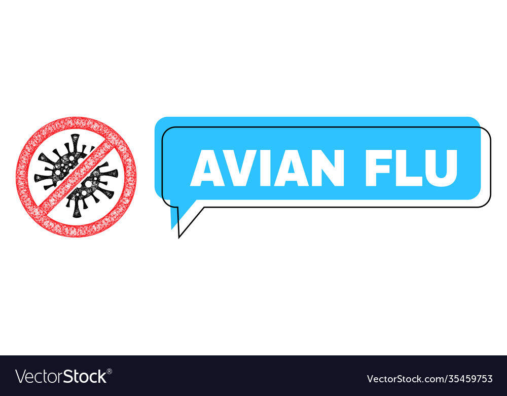Misplaced avian flu speech bubble and net stop