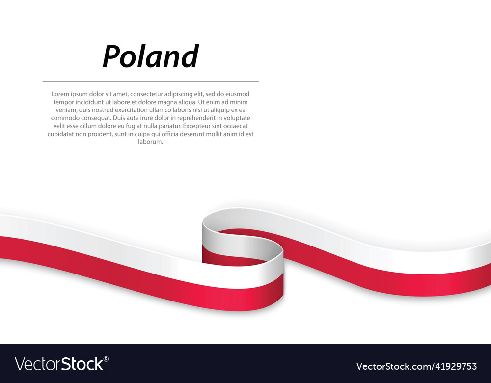 Polish Flag Ribbon Banner
