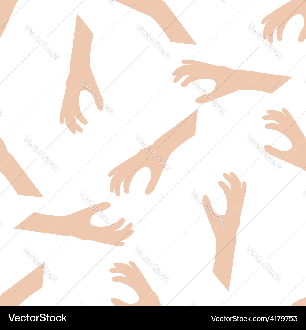 Seamless pattern with part of hand Royalty Free Vector Image