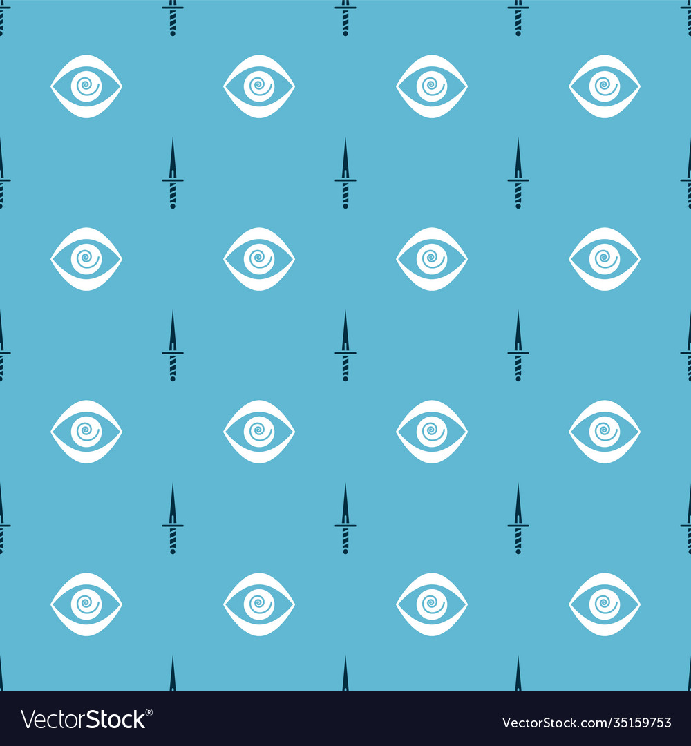 Set dagger and hypnosis on seamless pattern Vector Image Set dagger and hypnosis on seamless pattern