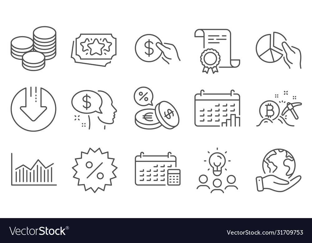Legen Sie Finanzsymbole wie zahlen Download Pfeil vector image Legen Sie Finanzsymbole wie zahlen Download Pfeil