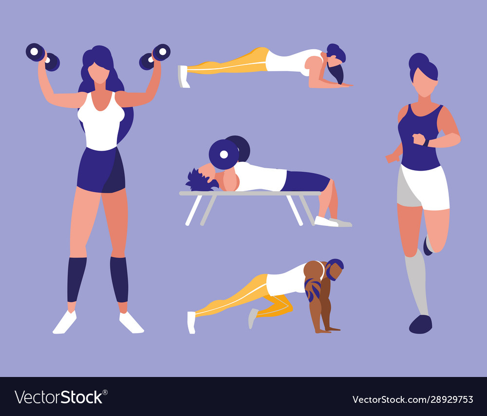 Set people doing recreational activities Vector Image