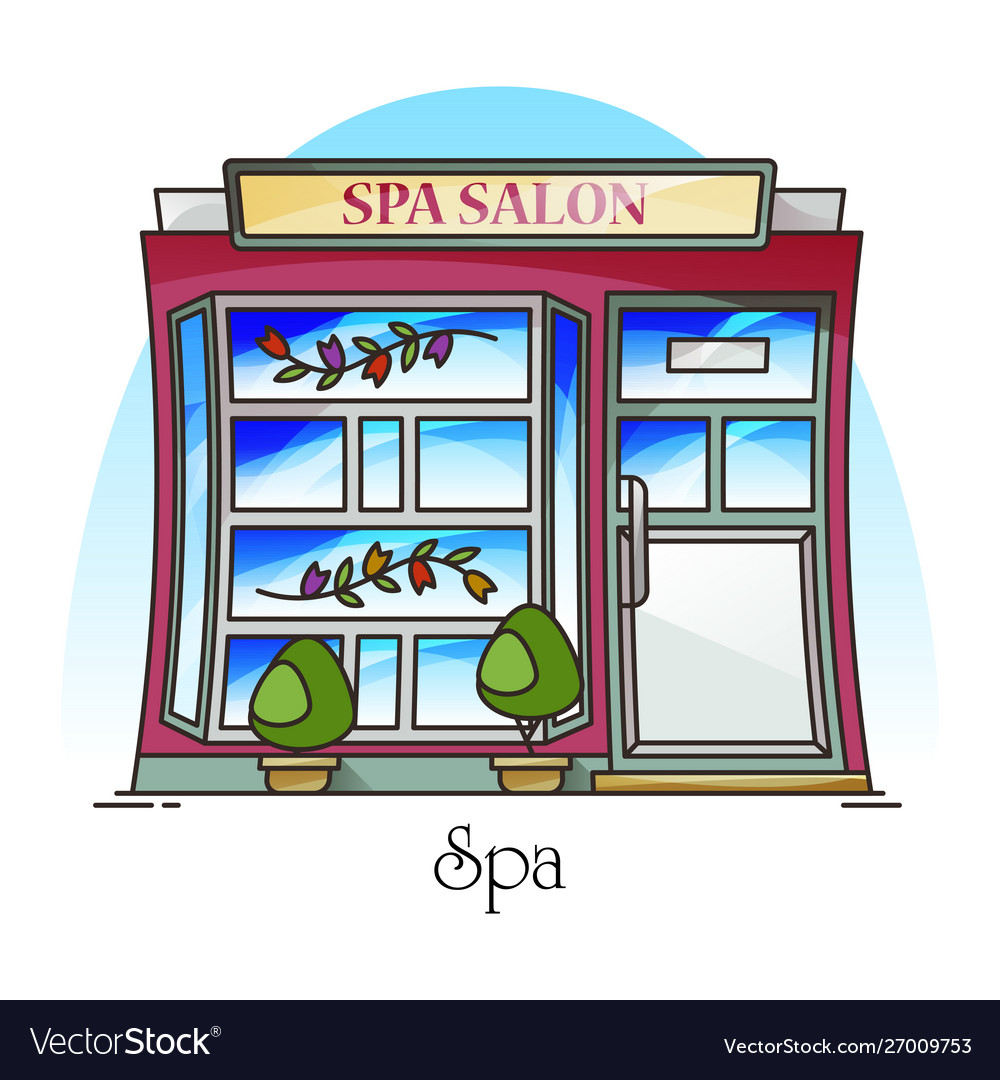 Spa Salon Or Woman Beauty Building Parlor Vector Image