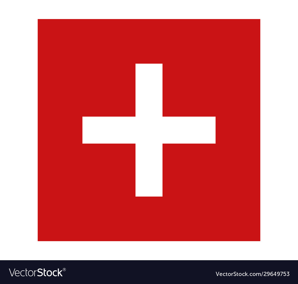 Swiss flag in on white background