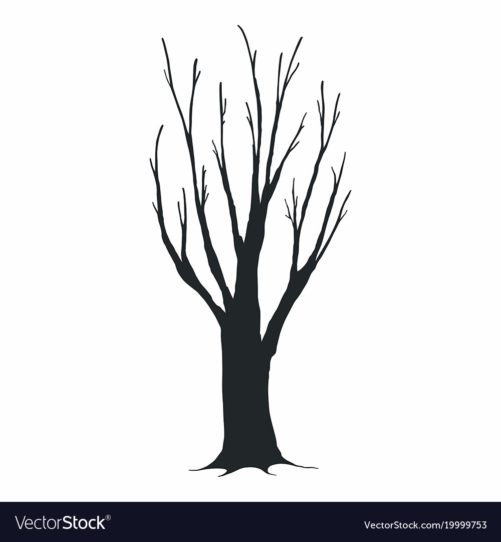 Tree silhouette on white background Royalty Free Vector