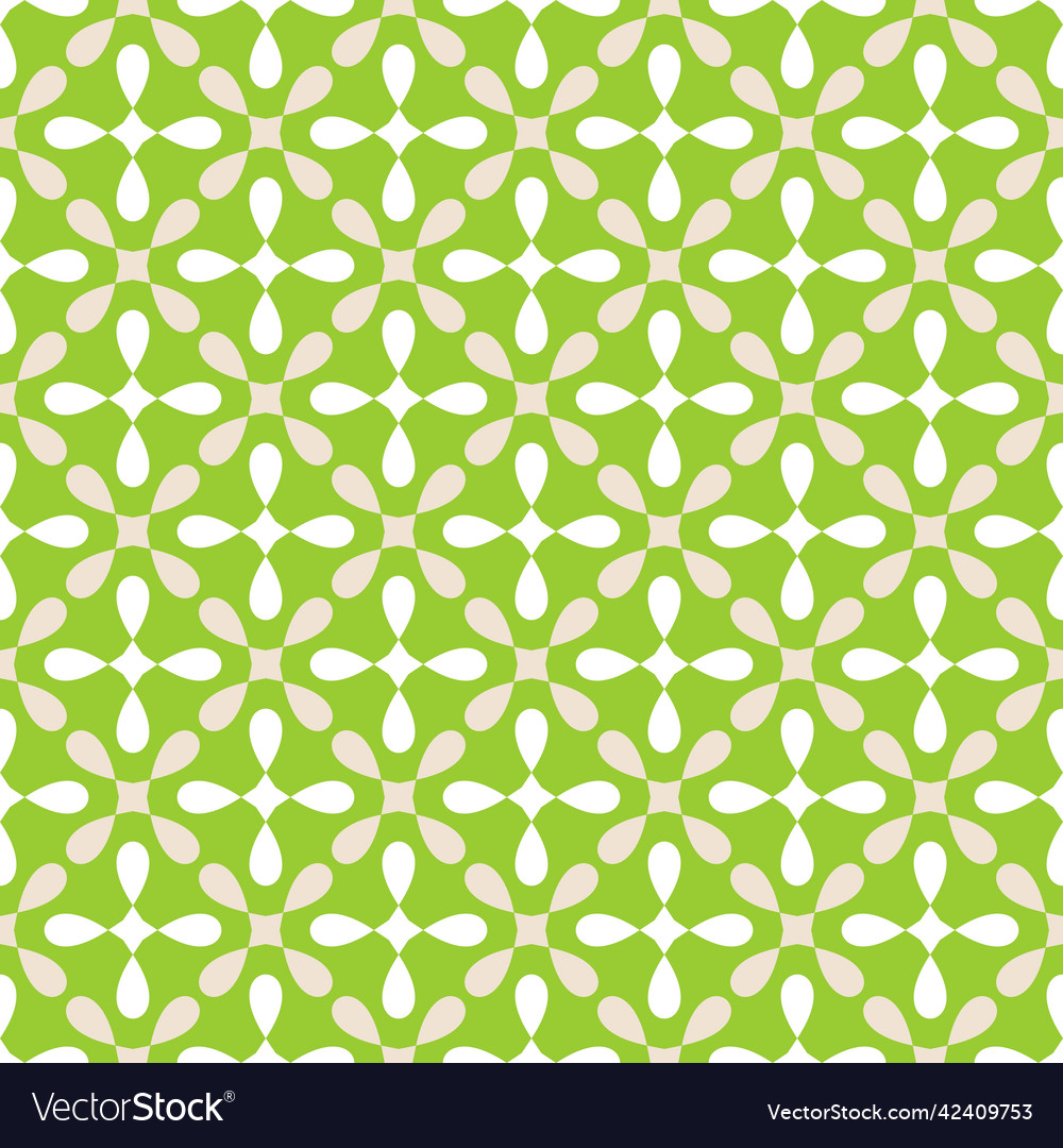 White and Green Floral Tile Pattern