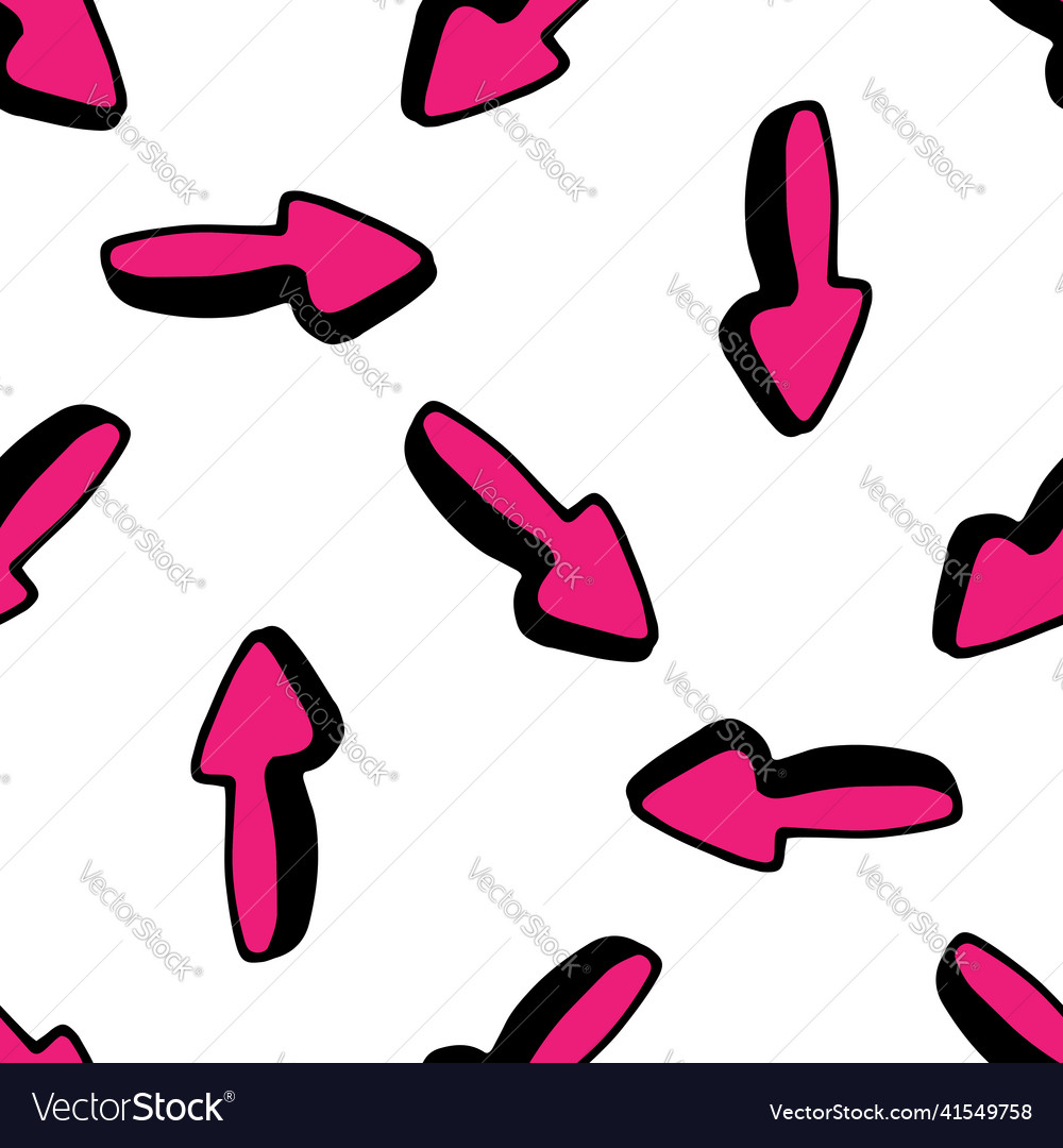 A pattern of pink three-dimensional arrows vector image A pattern of pink three-dimensional arrows