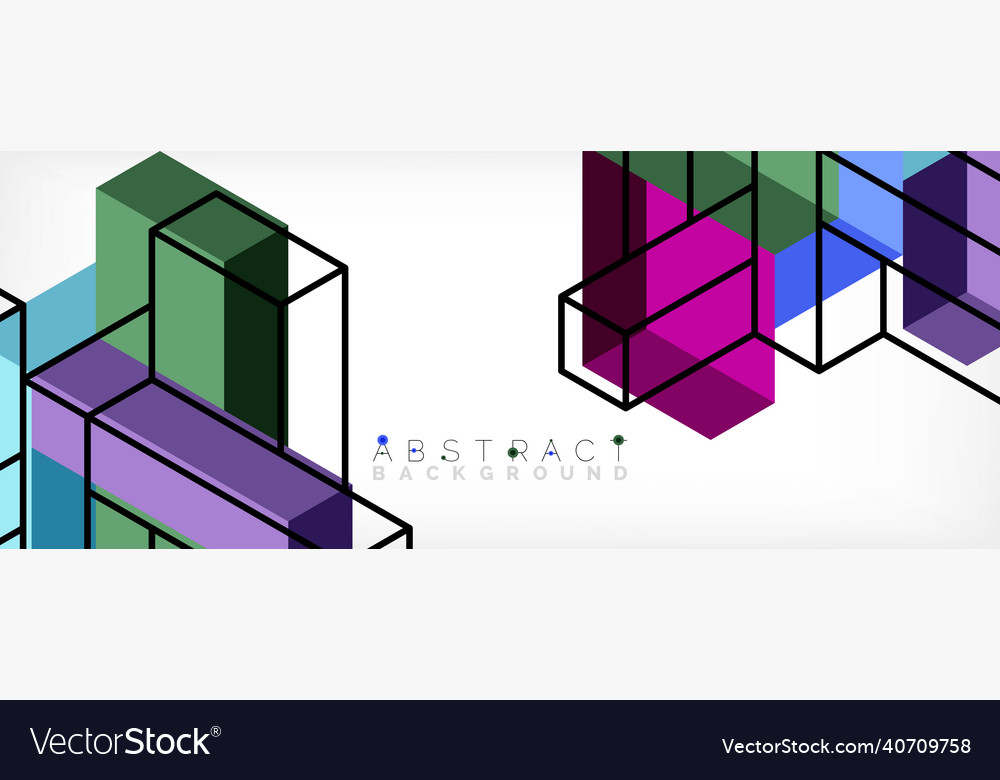 Abstract background 3d cubes cubic elements vector image Abstract background 3d cubes cubic elements