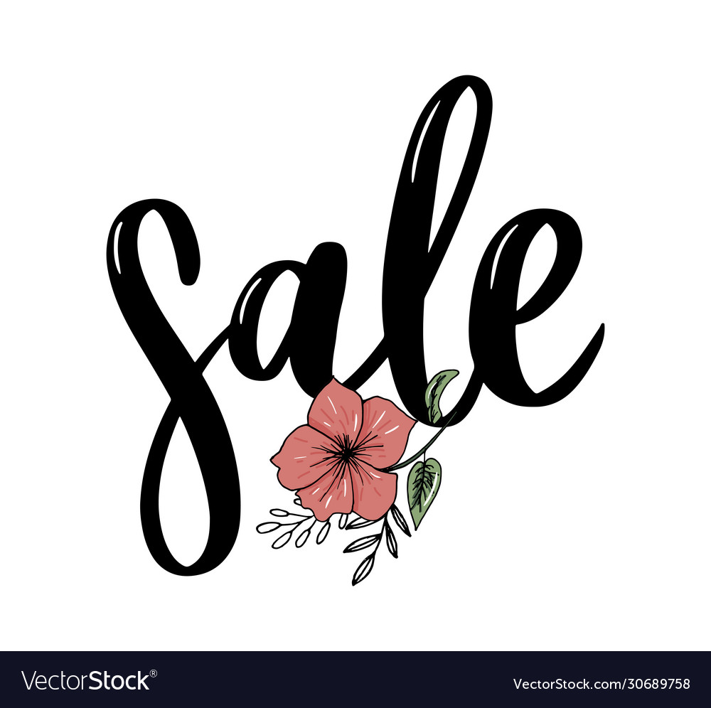 Black letters sale hand sketched sale lettering Vector Image