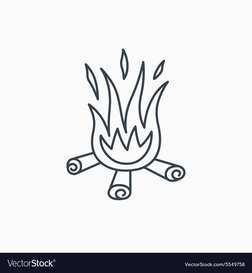 Bonfire icon fire sign Royalty Free Vector Image