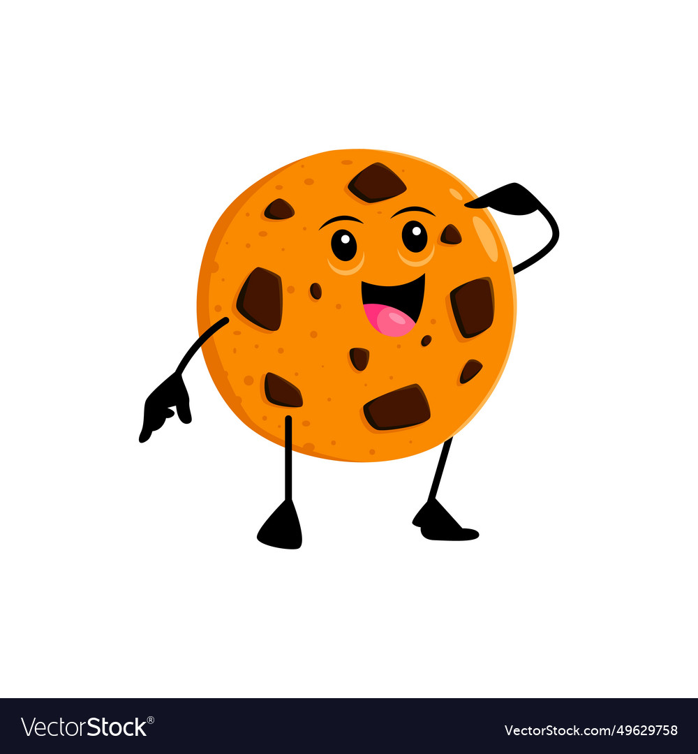 Cartoon Cheerful Cookie Funny Fast Food Character Vector Image cartoon-cheerful-cookie-funny-fast-food-character-vector-image