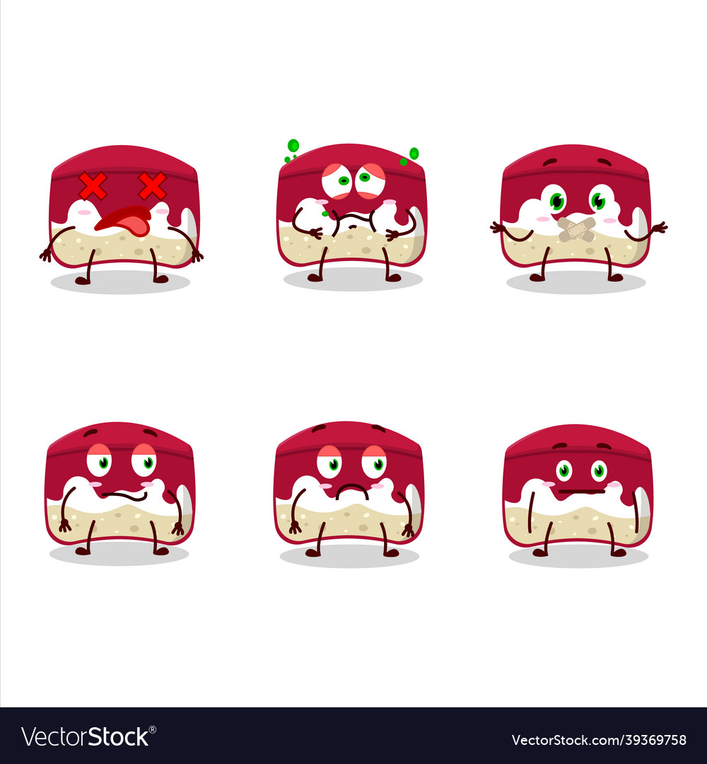 Cherry cake cartoon character with nope expression