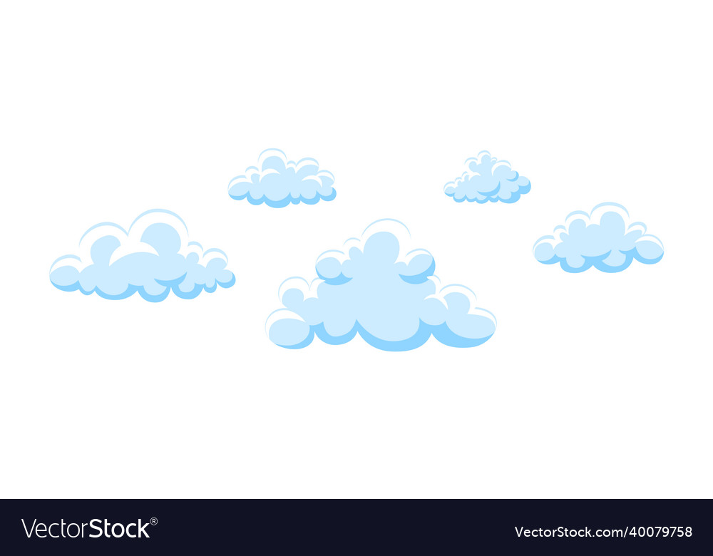 Cloud-Gruppe Cloudscape im flauschigen Cartoon-Stil