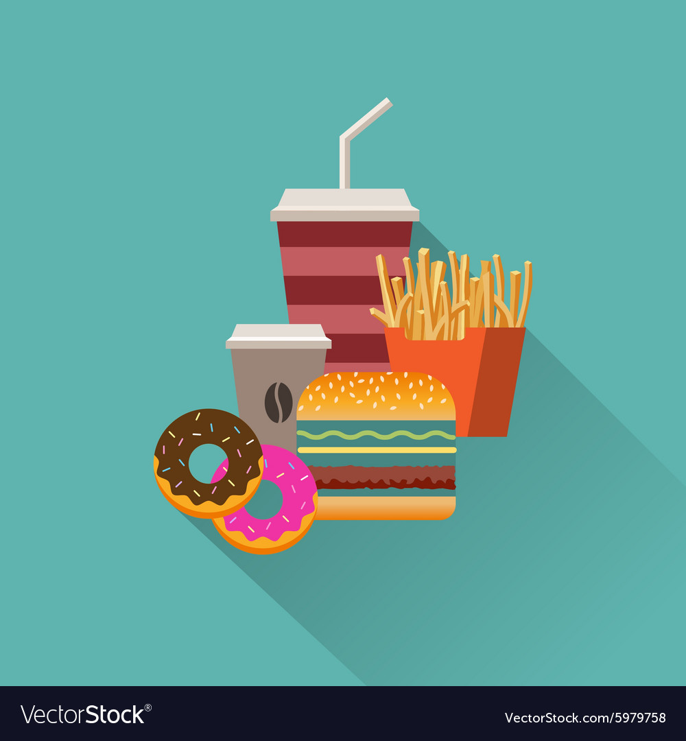 Concept fast food flat set