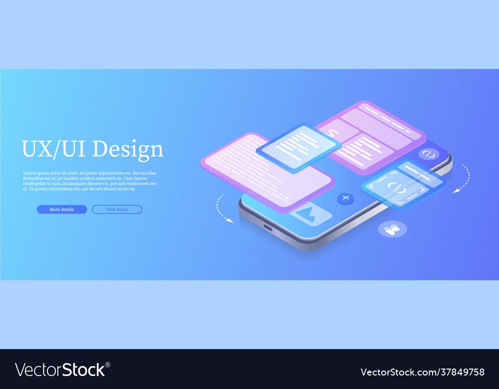 Creates a custom design for mobile application vector image Creates a custom design for mobile application