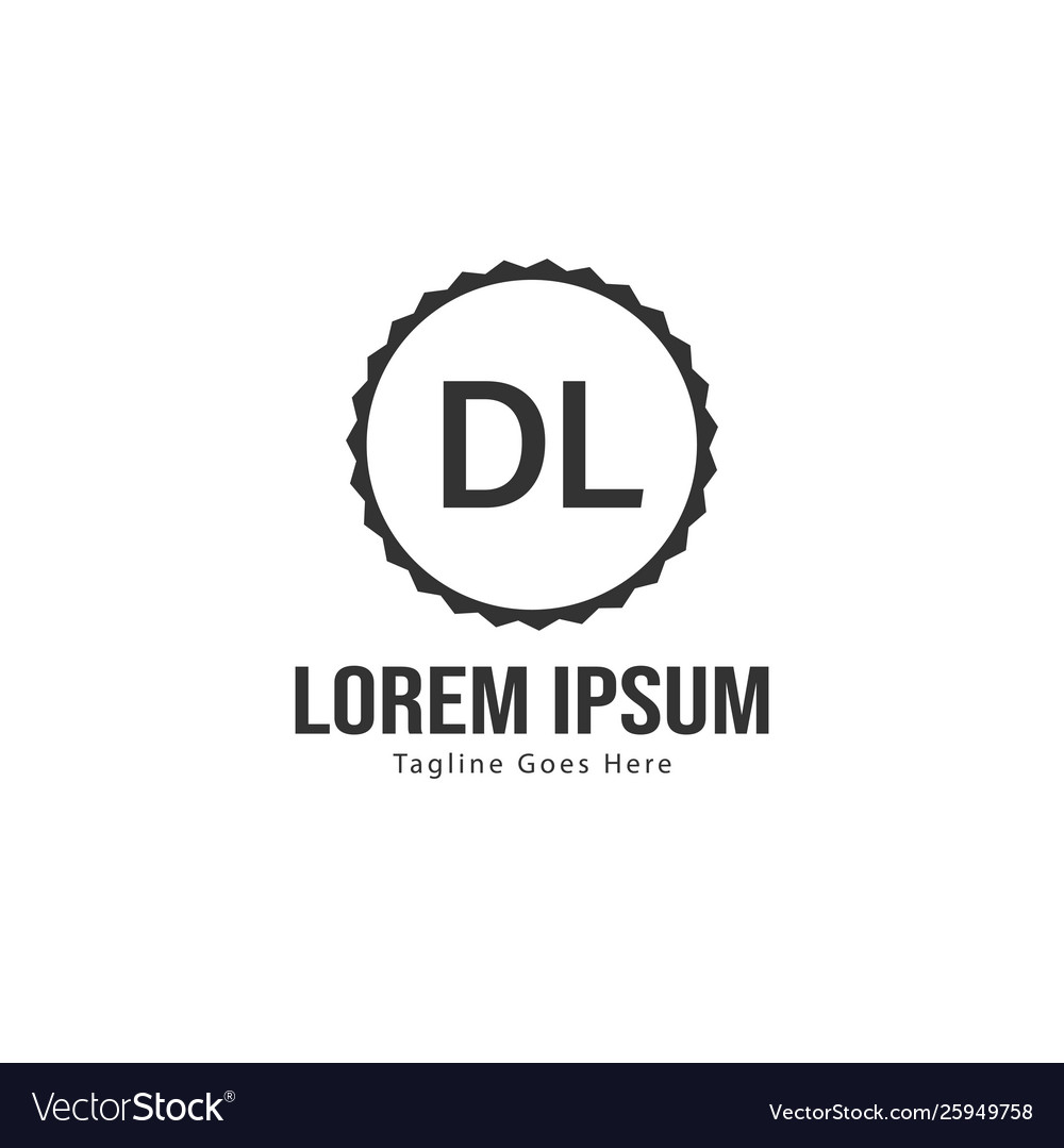Initial dl logo template with modern frame vector image Initial dl logo template with modern frame