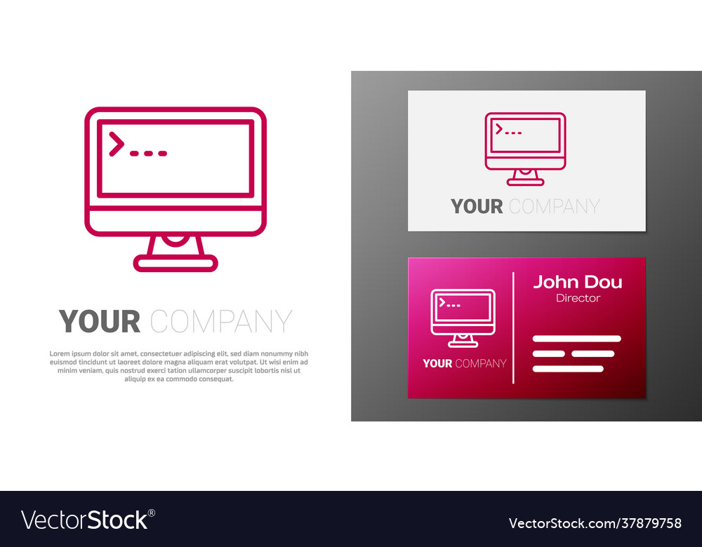 Logotype line computer monitor screen icon Vector Image Logotype line computer monitor screen icon
