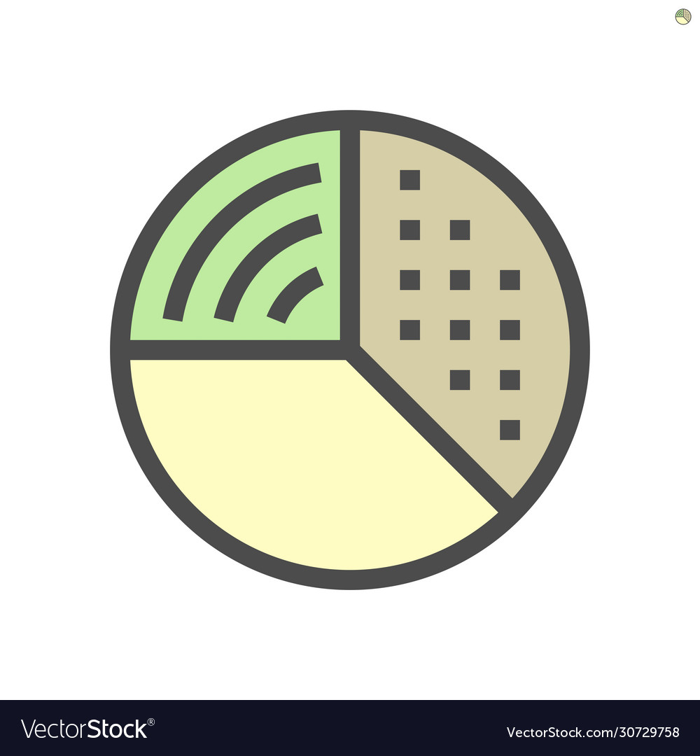 Pie chart for statistics display icon design vector image Pie chart for statistics display icon design