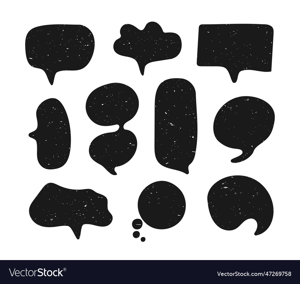 Retro empty speech bubble collection template
