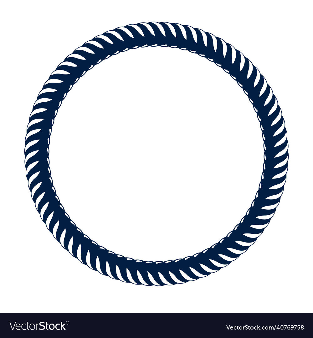 Round frame from rope design element circle shape