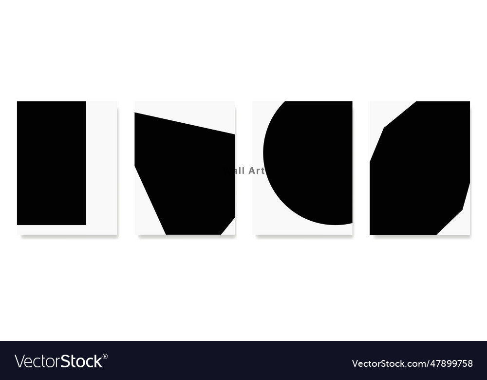 Set of minimalist abstract block black shapes
