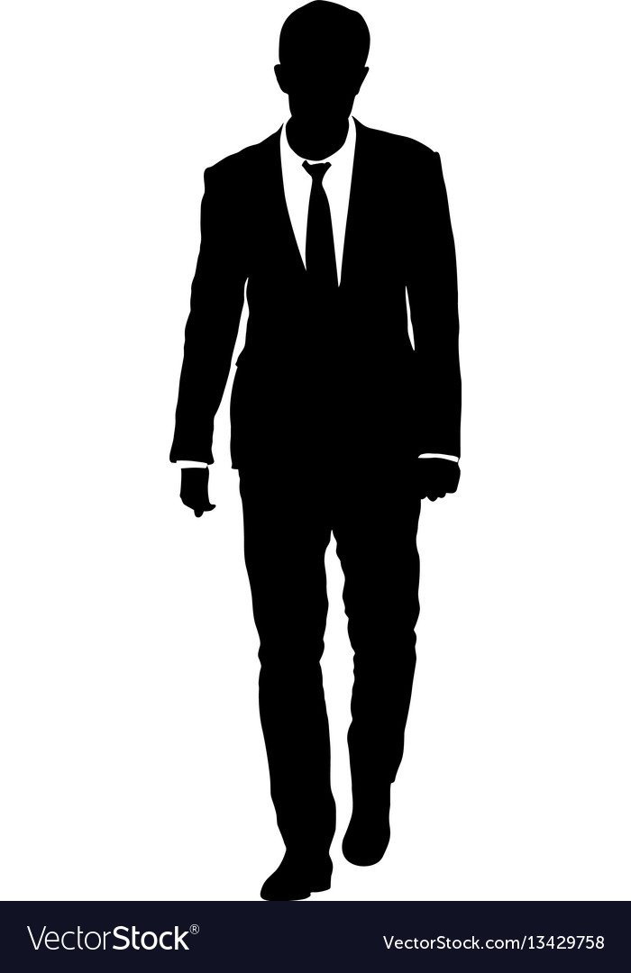 Silhouette of a Business Man in Suit