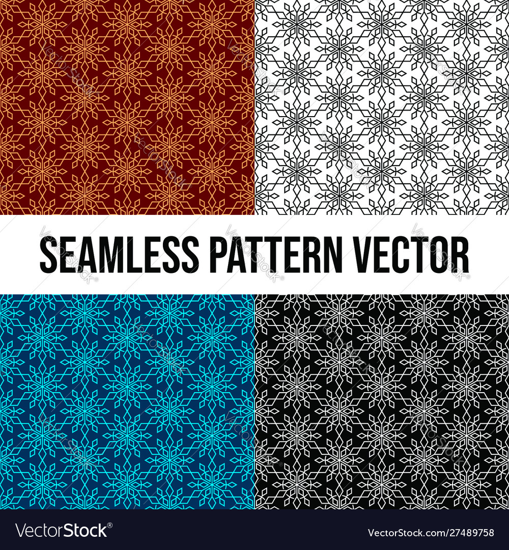 Snowflake seamless pattern background with 4 vector image Snowflake seamless pattern background with 4